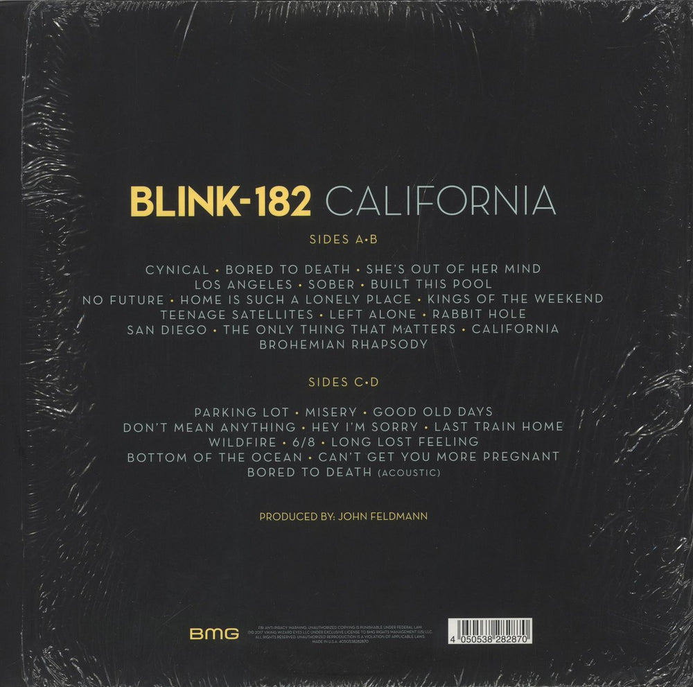 Blink 182 California - Pink & Black Marble Vinyl UK 2-LP vinyl record set (Double LP Album) 4050538282870