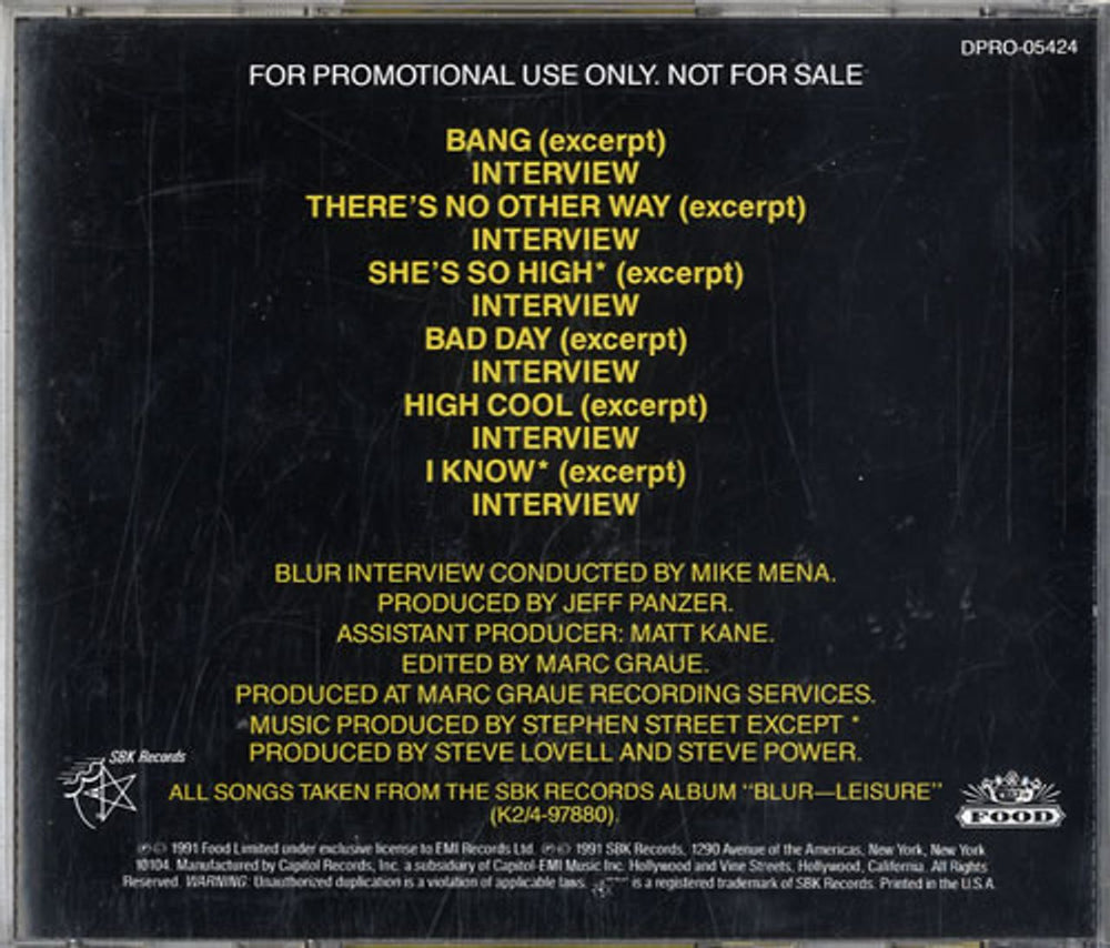 Blur Focusing In With Blur US Promo CD album (CDLP) BLRCDFO02493