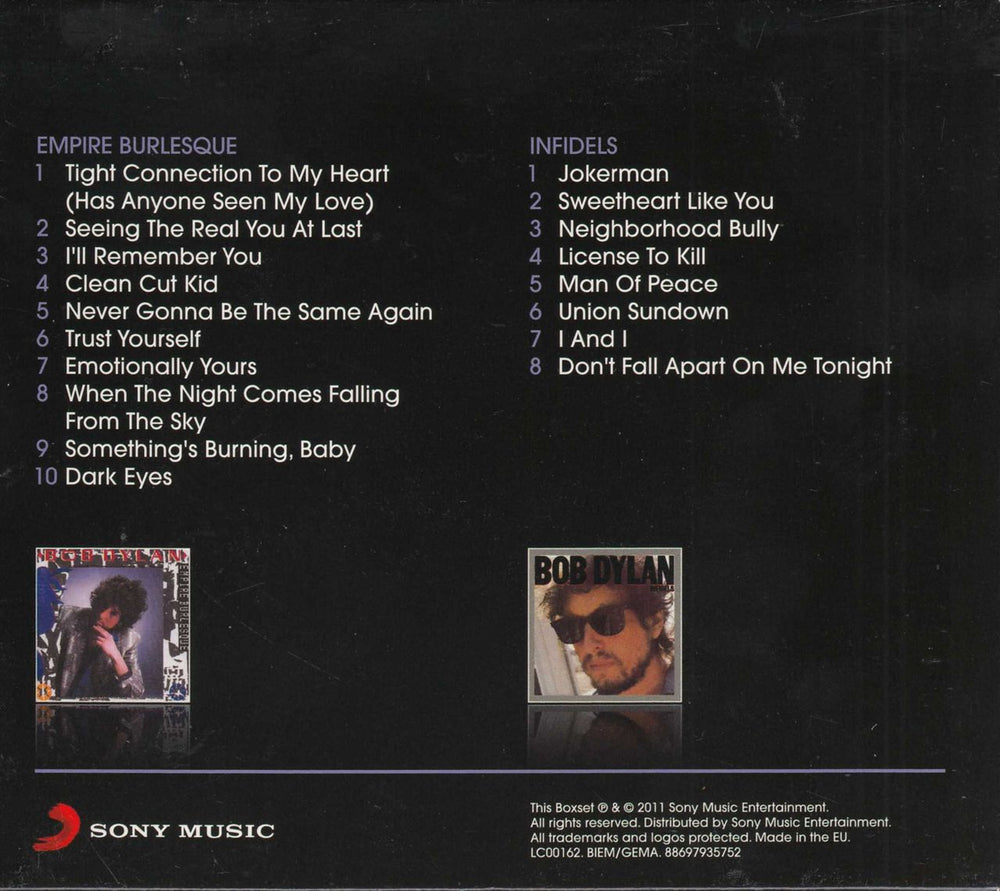 Bob Dylan Empire Burlesque / Infidels UK 2 CD album set (Double CD) DYL2CEM518245