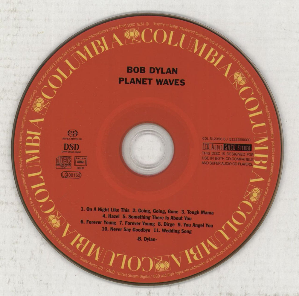 Bob Dylan Planet Waves UK super audio CD SACD DYLSAPL256642