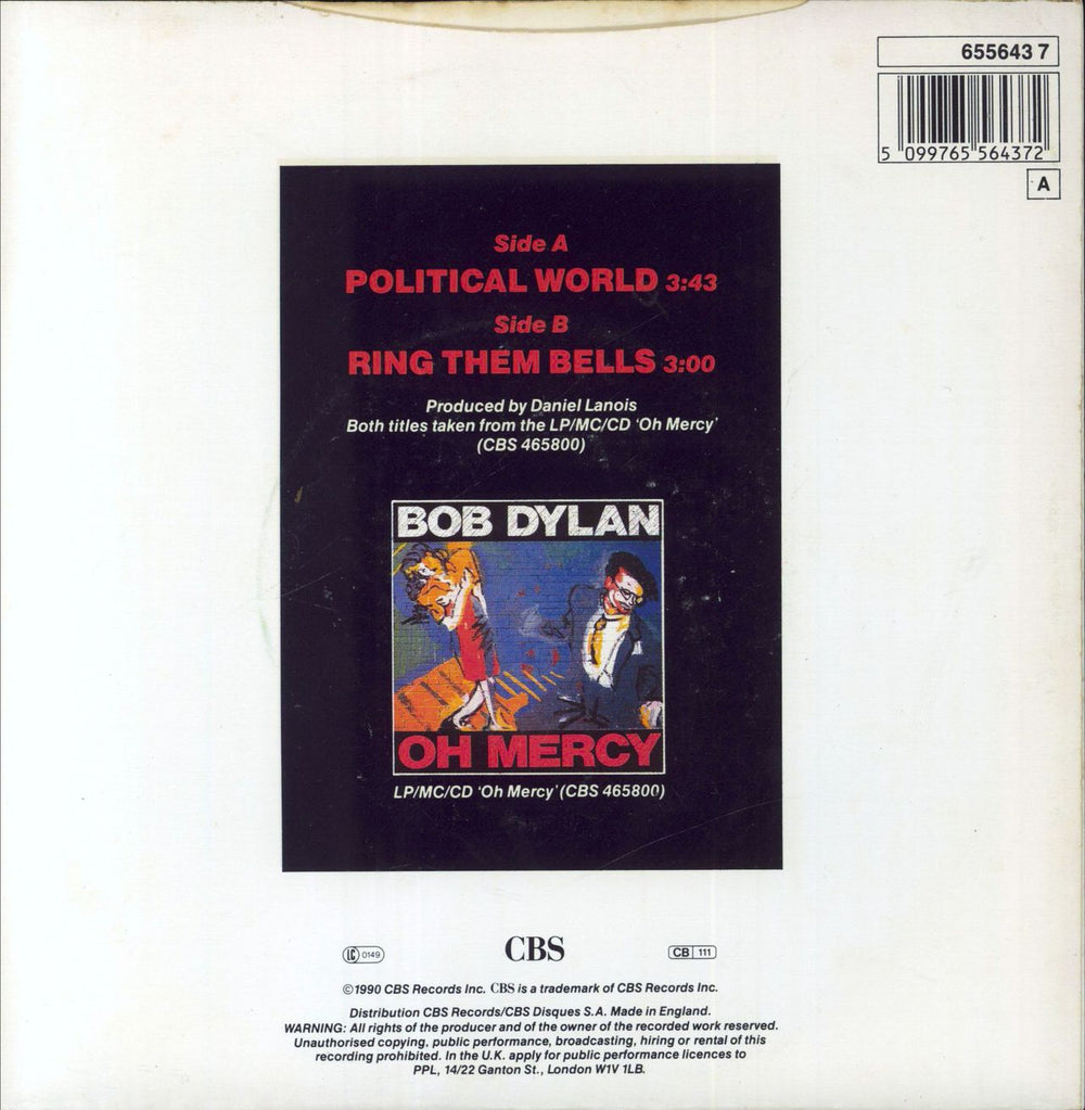 Bob Dylan Political World UK 7" vinyl single (7 inch record / 45) 5099765564372