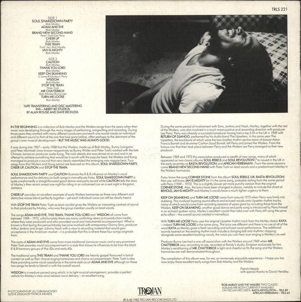 Bob Marley & The Wailers In The Beginning UK vinyl LP album (LP record)