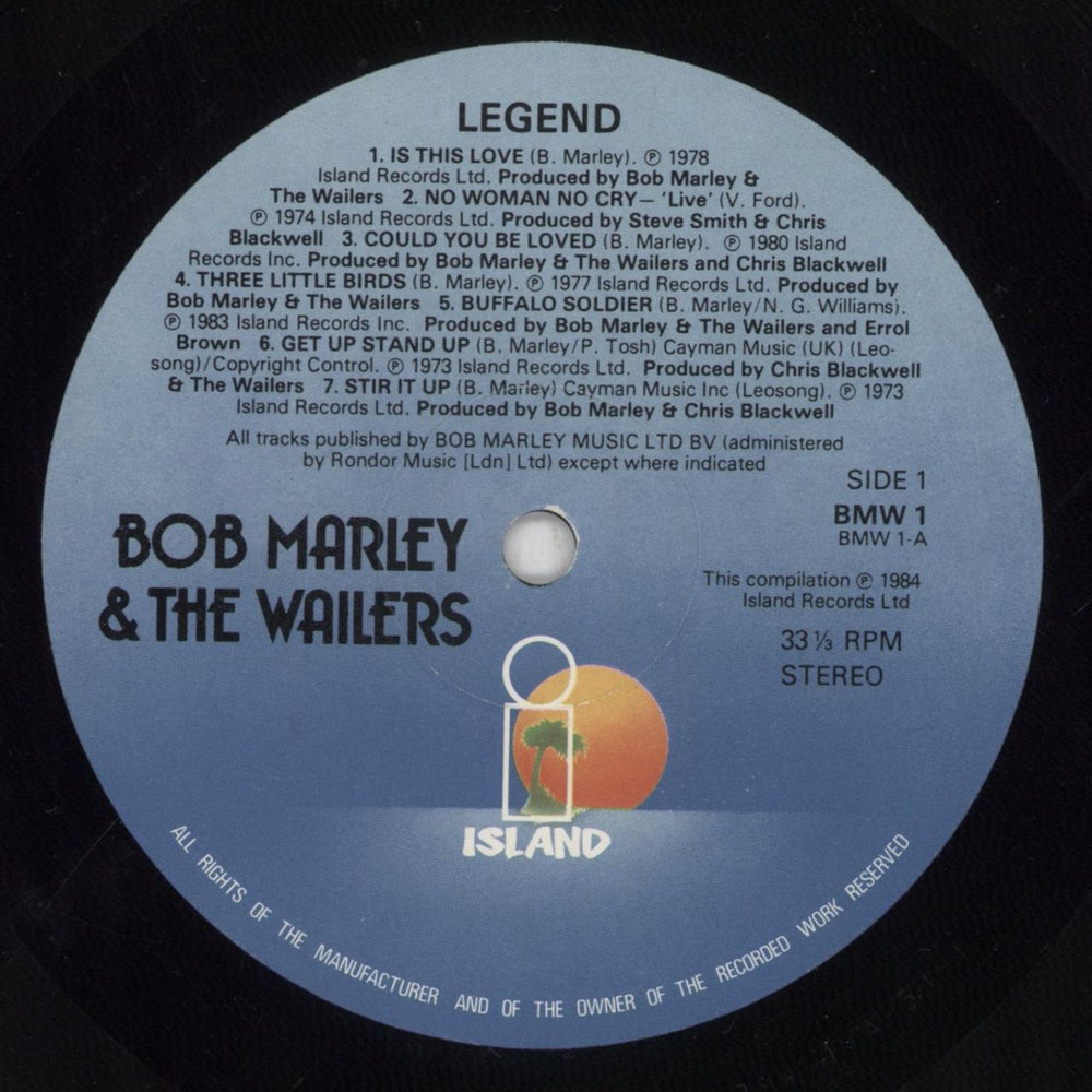 Bob Marley & The Wailers Legend - VG UK vinyl LP album (LP record) BMLLPLE757909