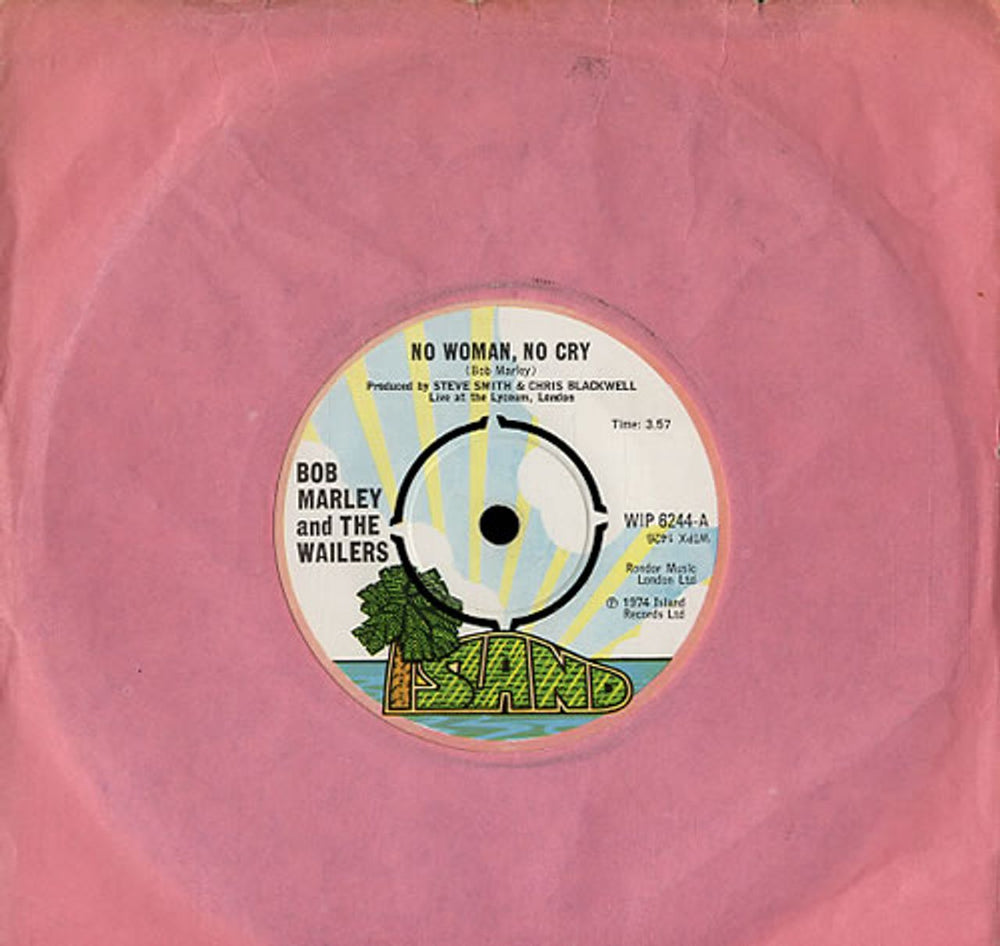 Bob Marley & The Wailers No Woman, No Cry - 4pr UK 7" vinyl single (7 inch record / 45) WIP6244