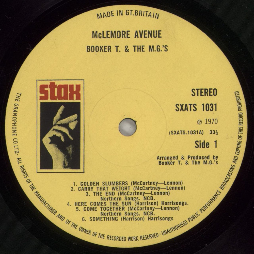 Booker T. & The M.G.'s McLemore Avenue UK vinyl LP album (LP record) BKTLPMC282562