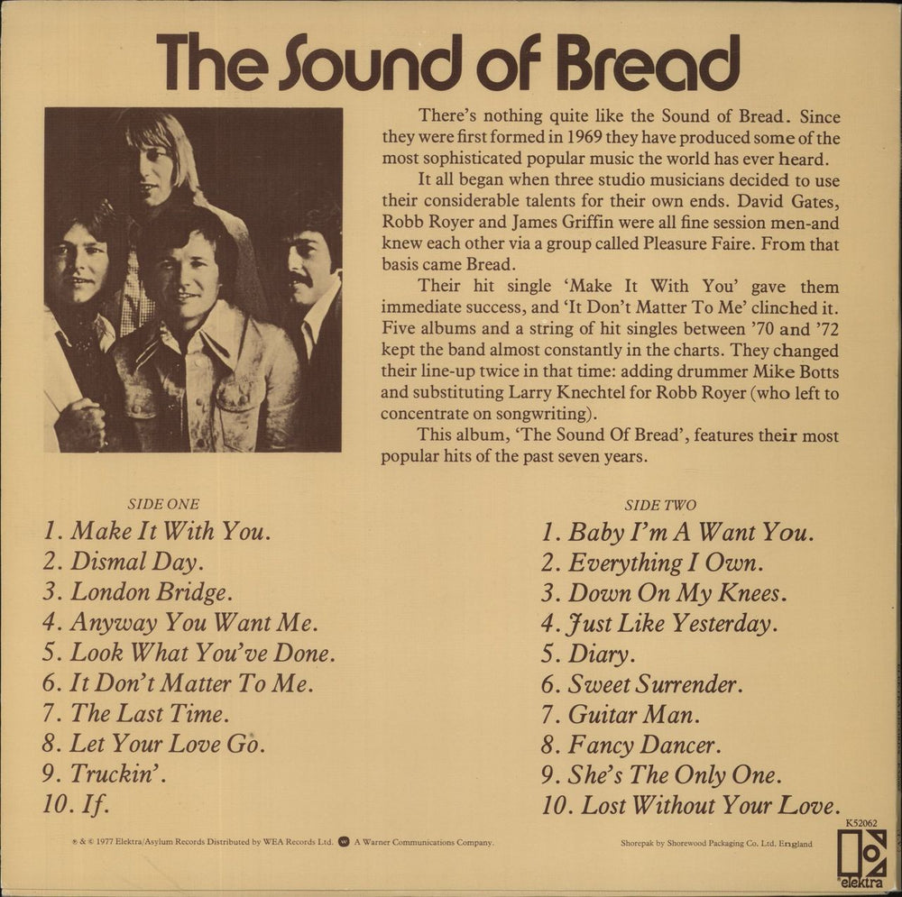 Bread The Sound Of Bread - 1st UK vinyl LP album (LP record)