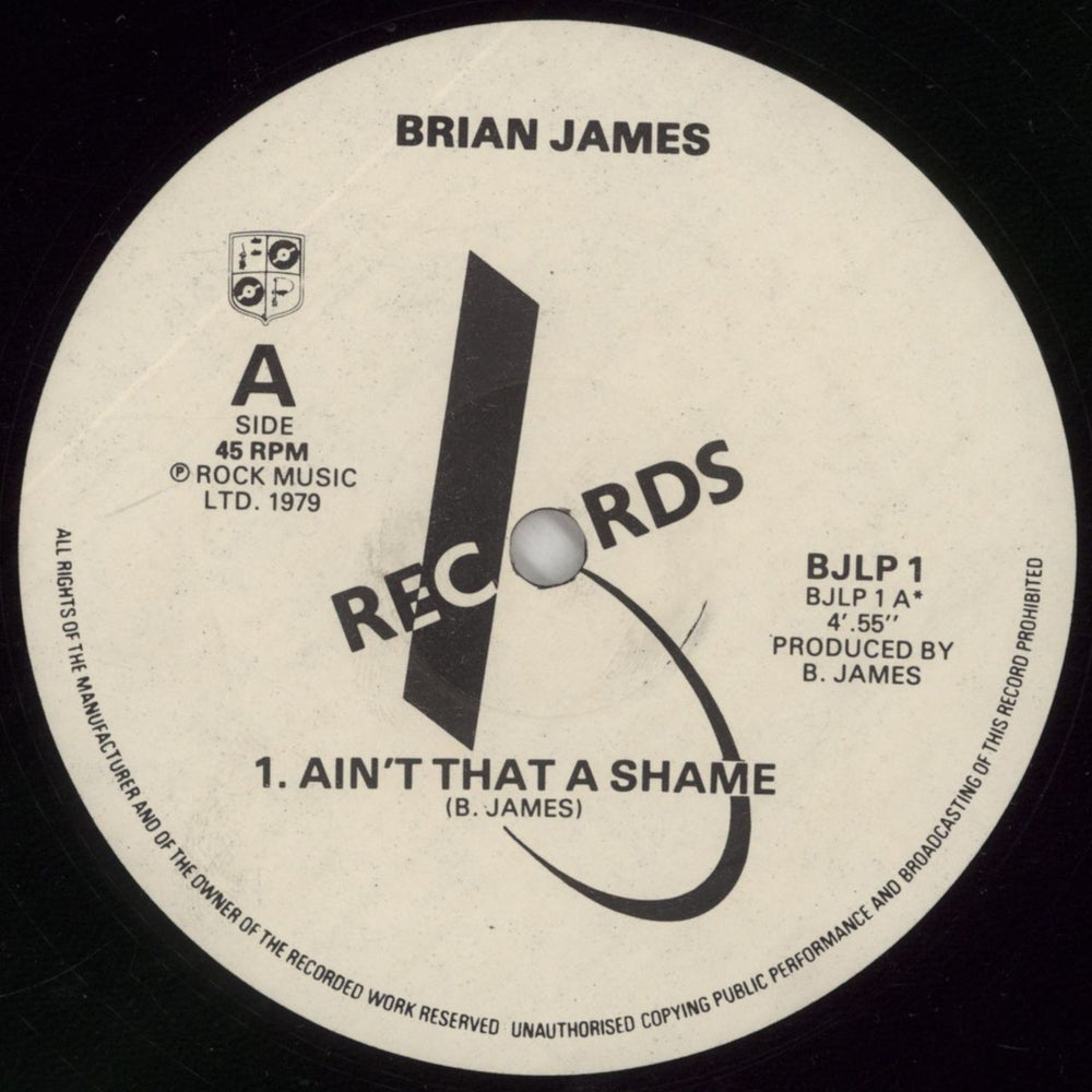 Brian James Ain't That A Shame UK 12" vinyl single (12 inch record / Maxi-single) BJE12AI654847