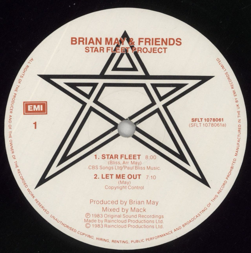 Brian May Starfleet Project - VG UK vinyl LP album (LP record) MAYLPST859611