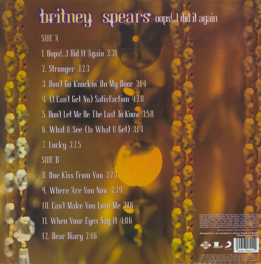 Britney Spears Oops!... I Did It Again UK picture disc LP (vinyl picture disc album) 194397532111