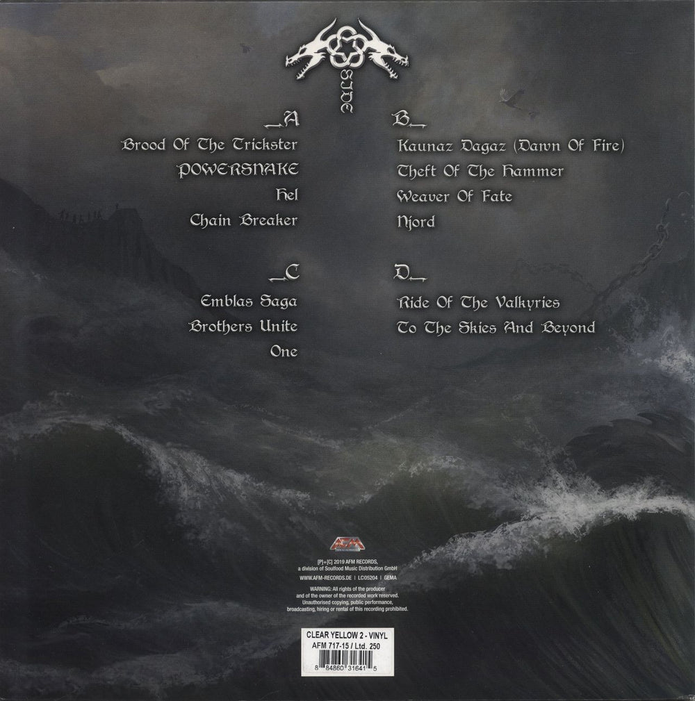 Brothers Of Metal Emblas Saga - Yellow Vinyl German 2-LP vinyl record set (Double LP Album) 884860316415