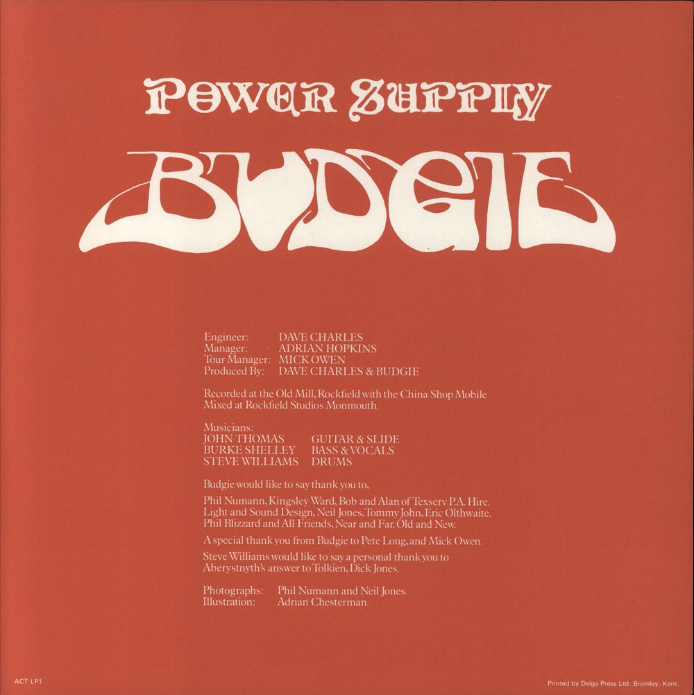 Budgie Power Supply UK vinyl LP album (LP record) BUDLPPO337560