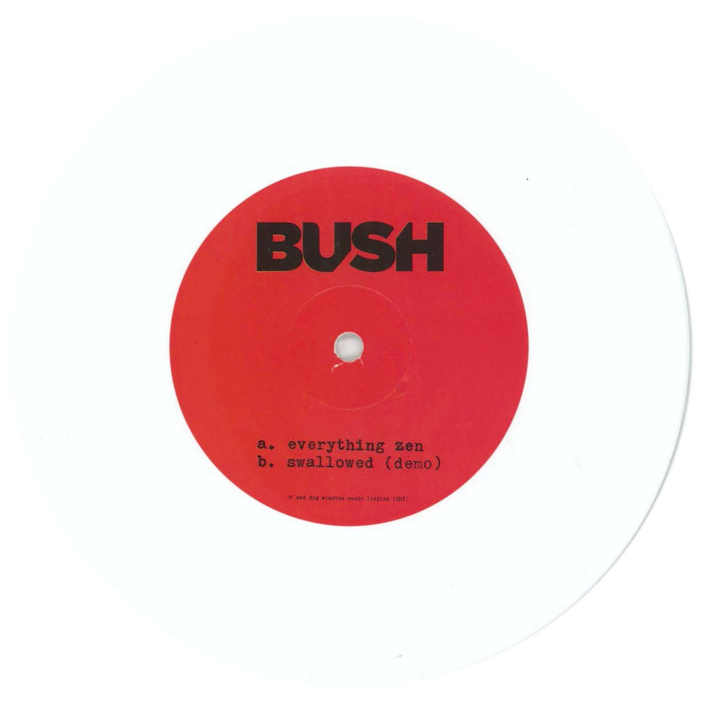 Bush Everything Zen - White Vinyl US 7" vinyl single (7 inch record / 45) B-U07EV865665