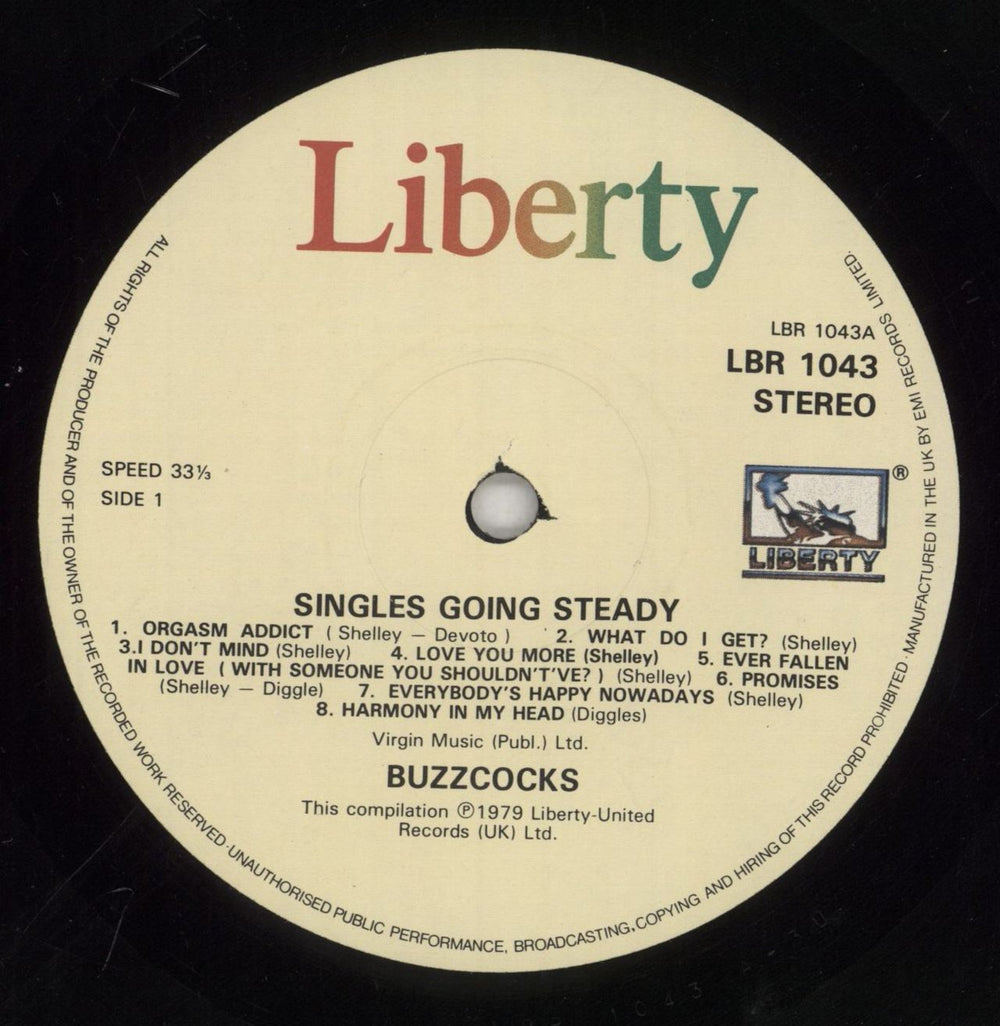 Buzzcocks Singles Going Steady - EX UK vinyl LP album (LP record) BUZLPSI718362