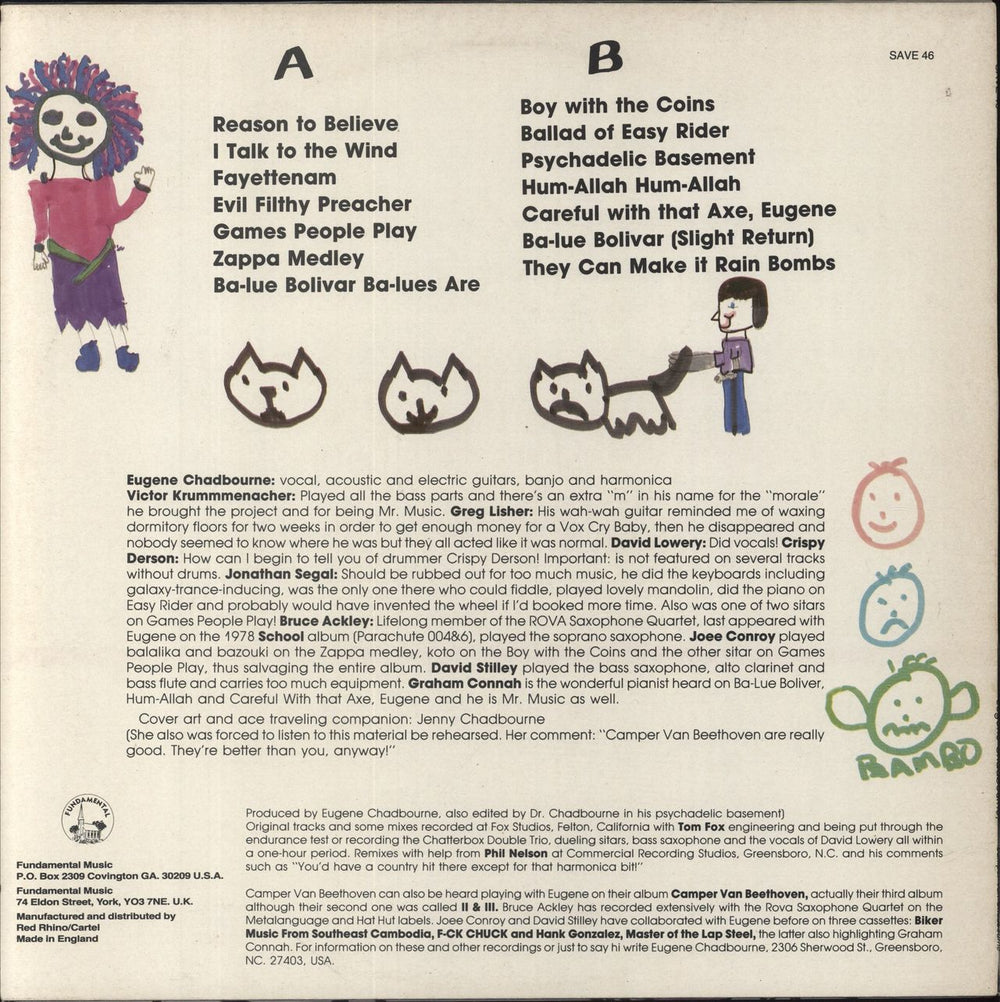 Camper Van Beethoven Camper Van Chadbourne UK vinyl LP album (LP record)