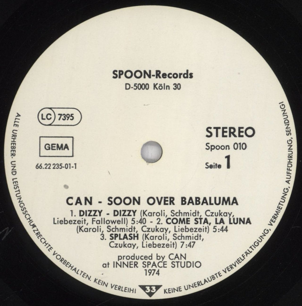 Can Soon Over Babaluma UK vinyl LP album (LP record) C+NLPSO834524