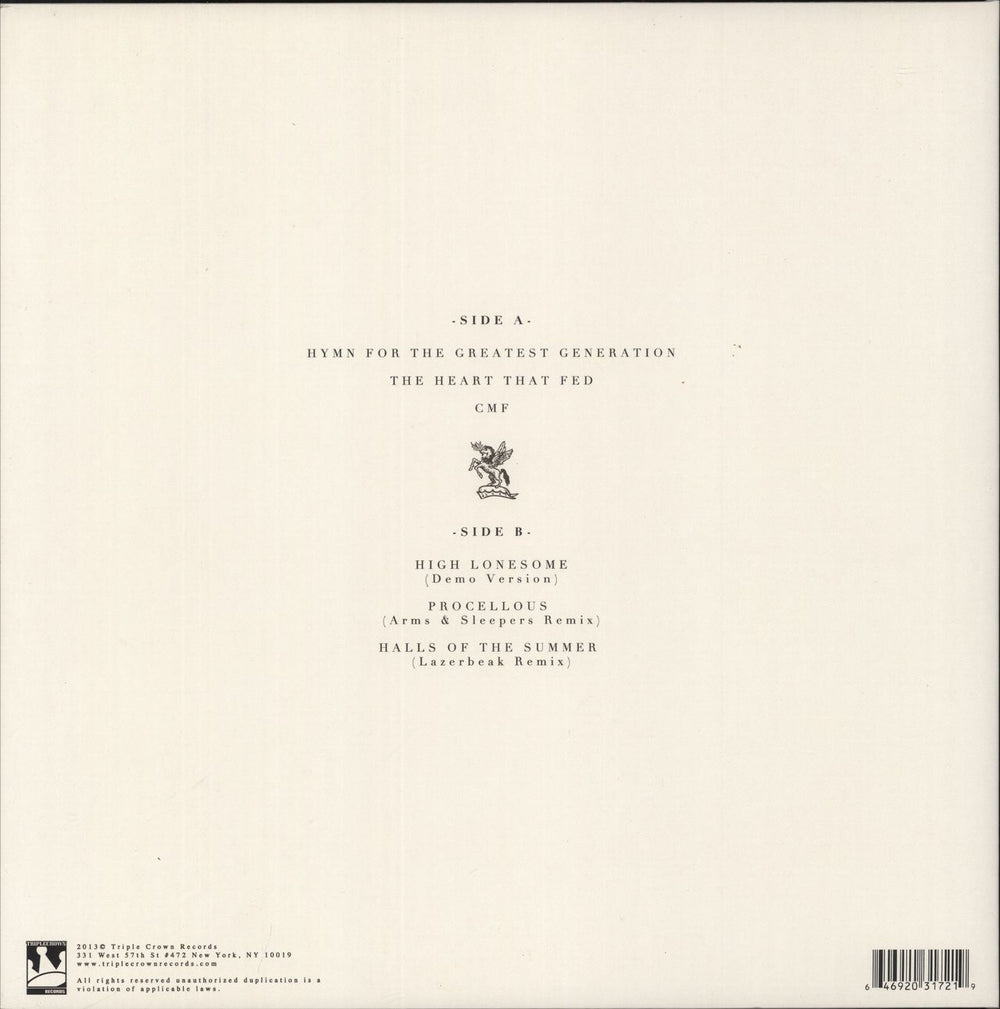 Caspian Hymn For The Greatest Generation - Cloudy Clear Vinyl US 12" vinyl single (12 inch record / Maxi-single) 646920317219