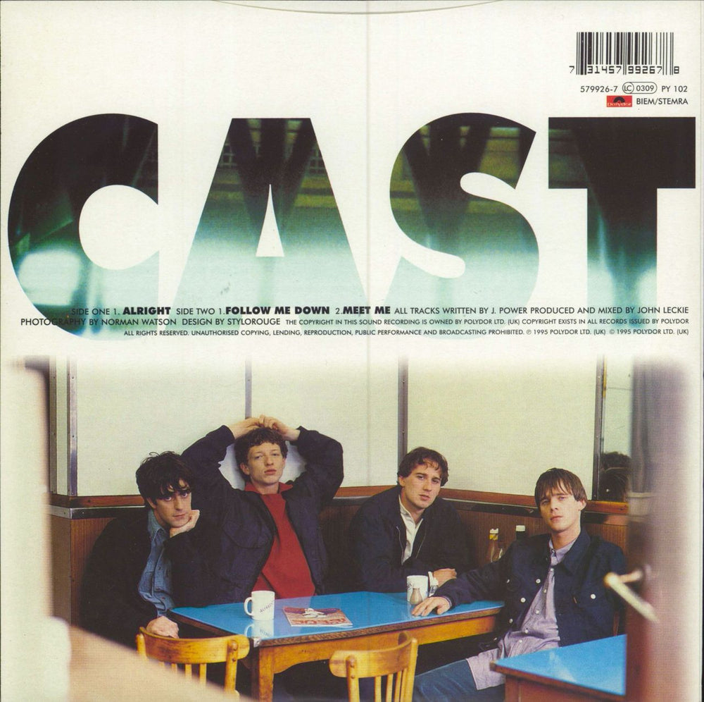 Cast Alright - Blue Vinyl - Complete UK 7" vinyl single (7 inch record / 45) 731457992678