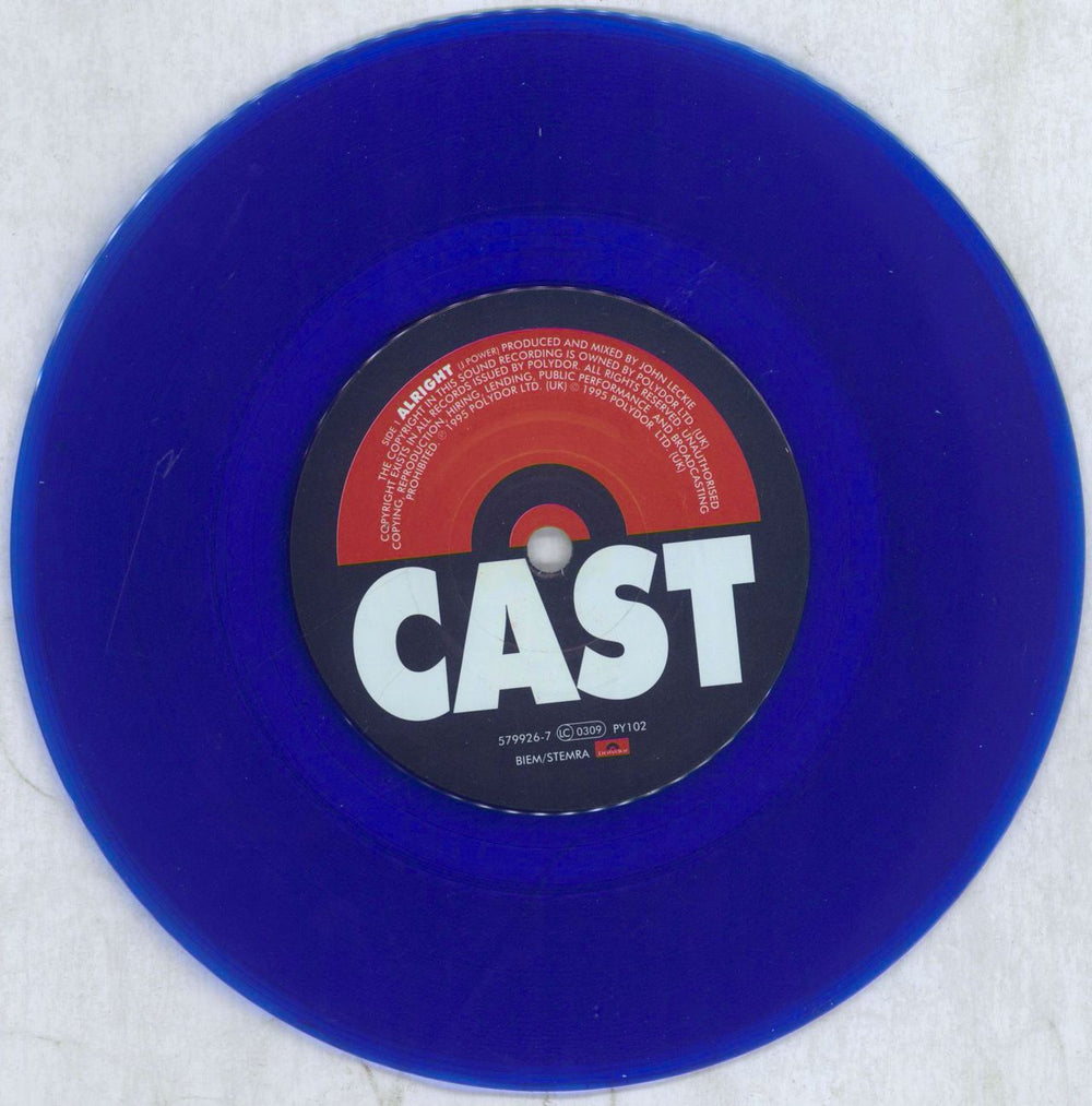 Cast Alright - Blue Vinyl - Complete UK 7" vinyl single (7 inch record / 45) C-A07AL788015