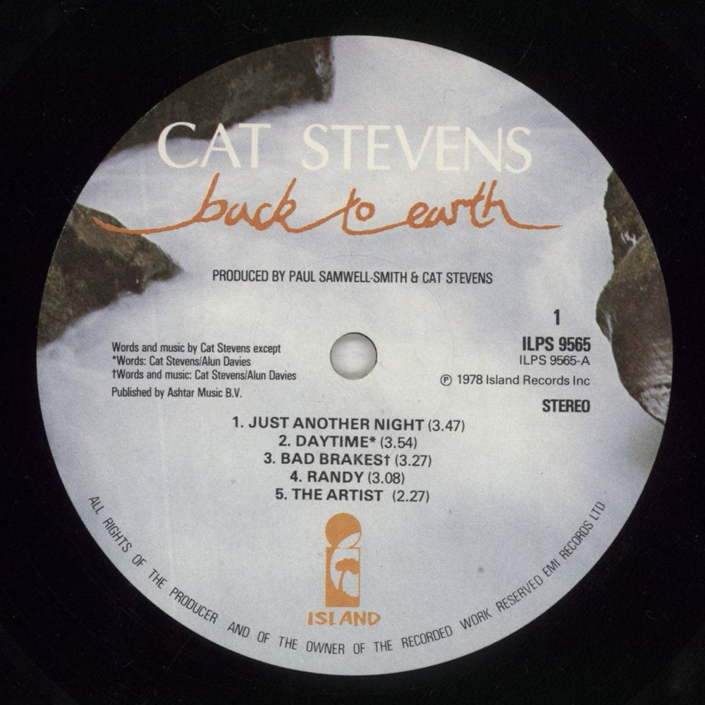 Cat Stevens Back To Earth UK vinyl LP album (LP record) CTVLPBA210580