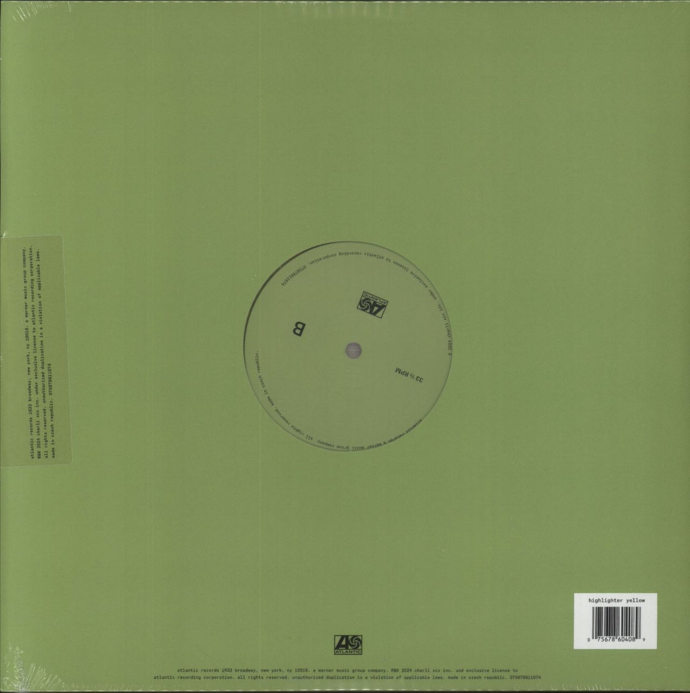 Charli XCX Brat - Yellow Vinyl - Sealed + Artwork Print US vinyl LP album (LP record) 075678604089