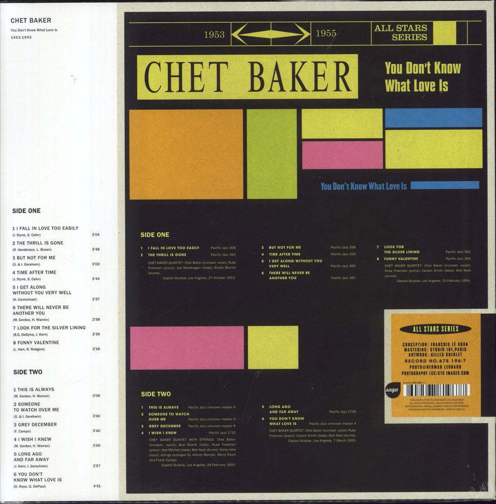 Chet Baker You Don't Know What Love Is / 1953-1955 - Clear Vinyl French vinyl LP album (LP record) 602567819677