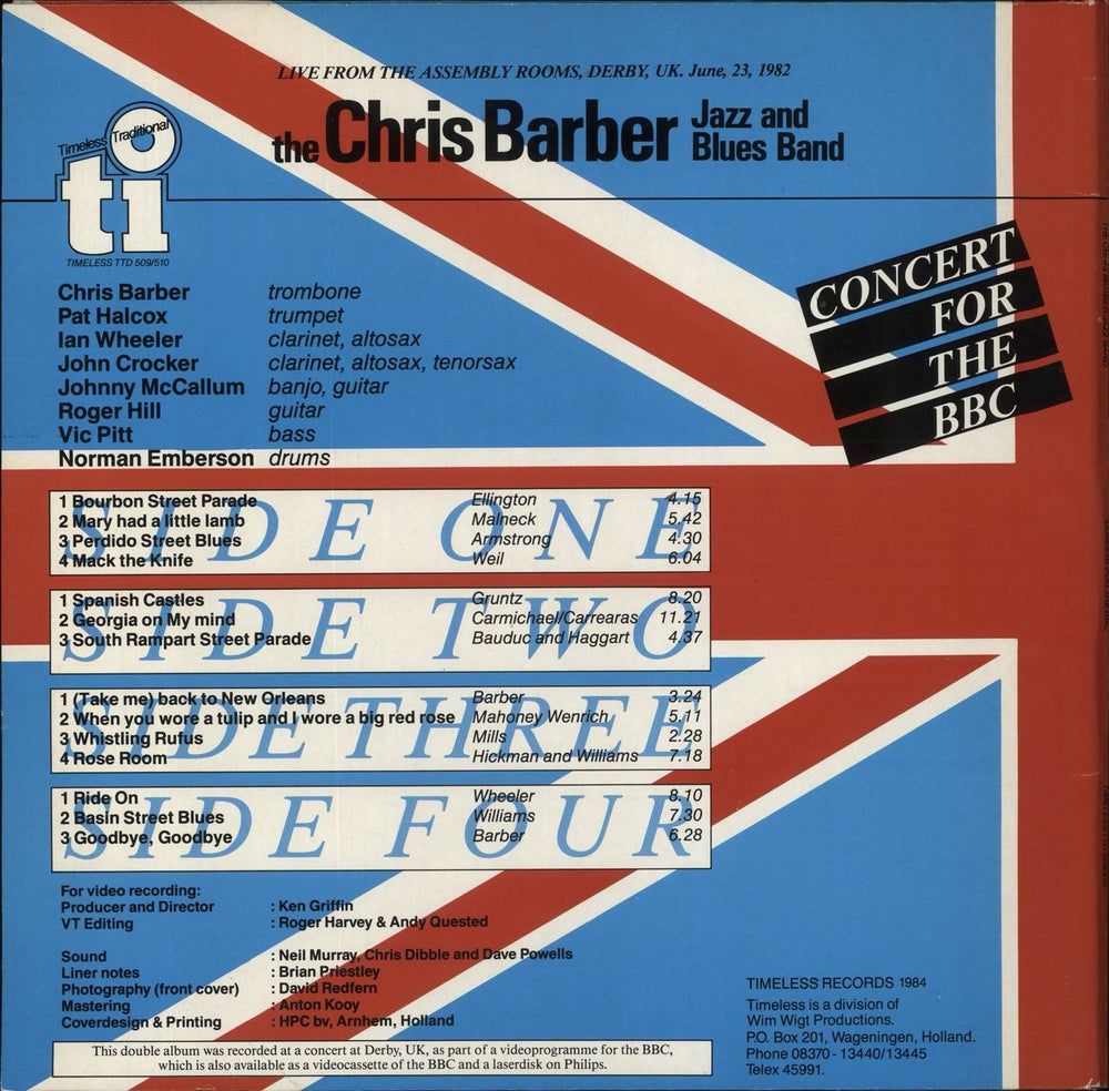Chris Barber Concert For The BBC - Autographed Dutch 2-LP vinyl record set (Double LP Album)