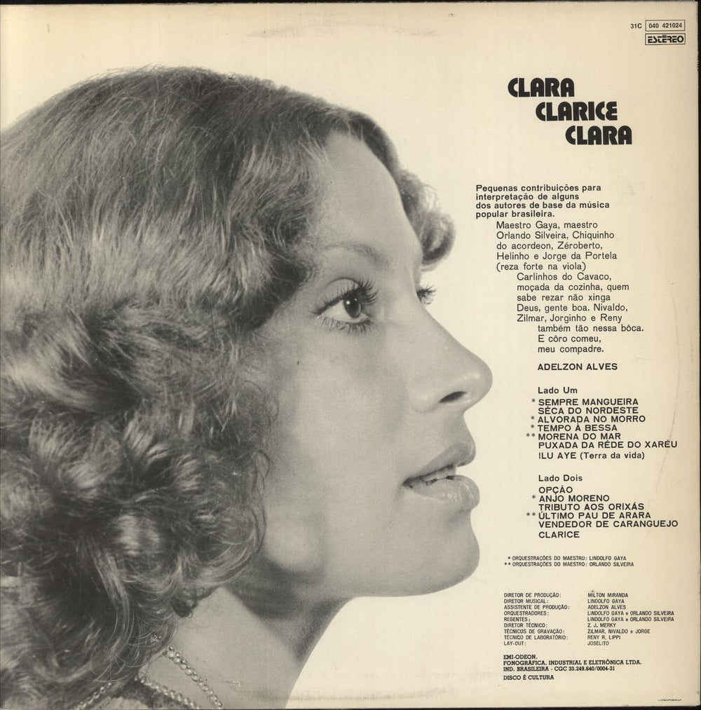Clara Nunes Clara Clarice Clara Brazilian vinyl LP album (LP record)