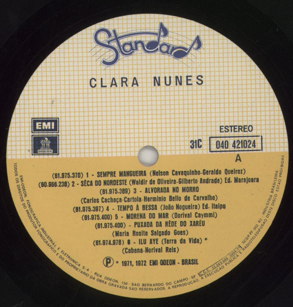 Clara Nunes Clara Clarice Clara Brazilian vinyl LP album (LP record) FQCLPCL858106