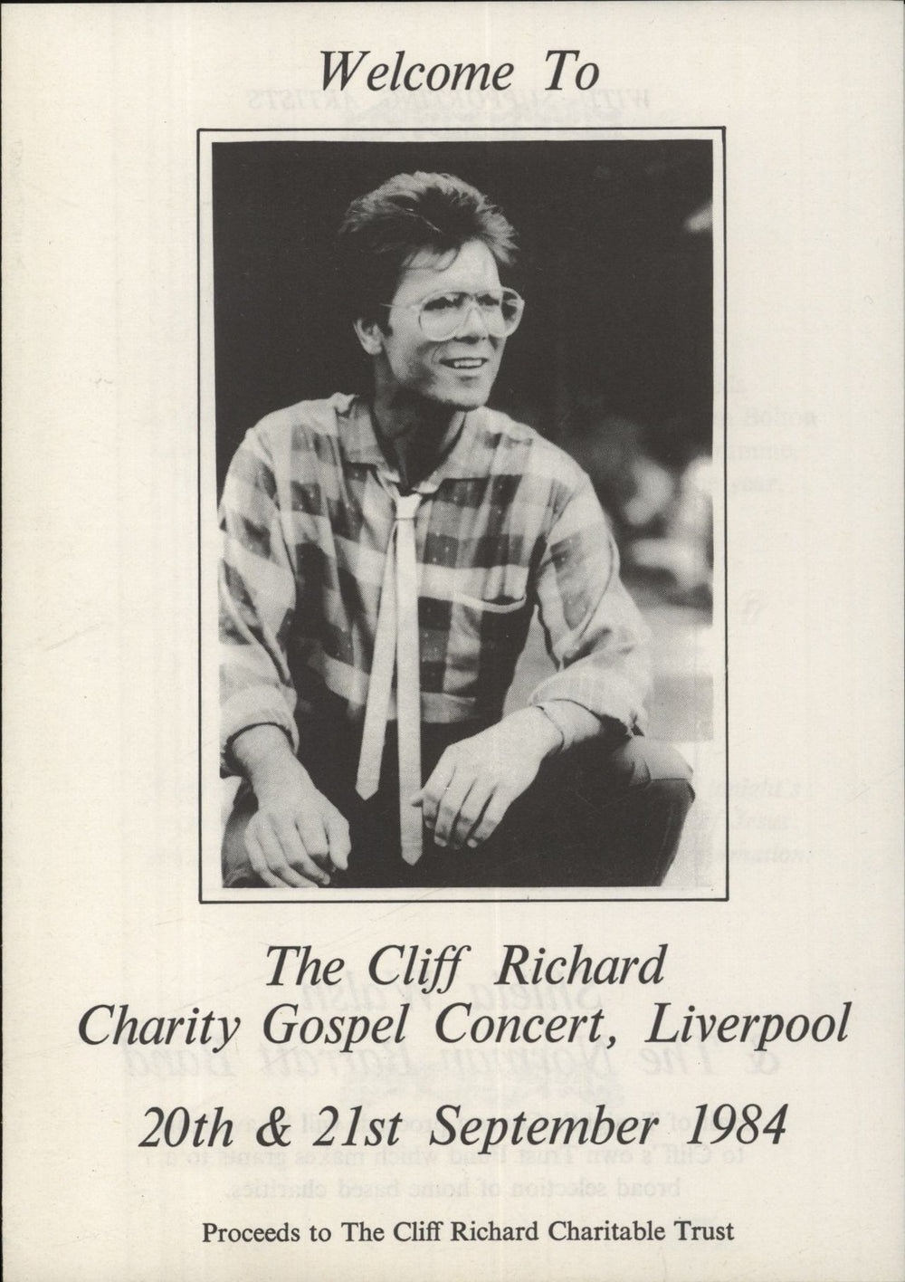 Cliff Richard Gospel Tour 1984 UK tour programme