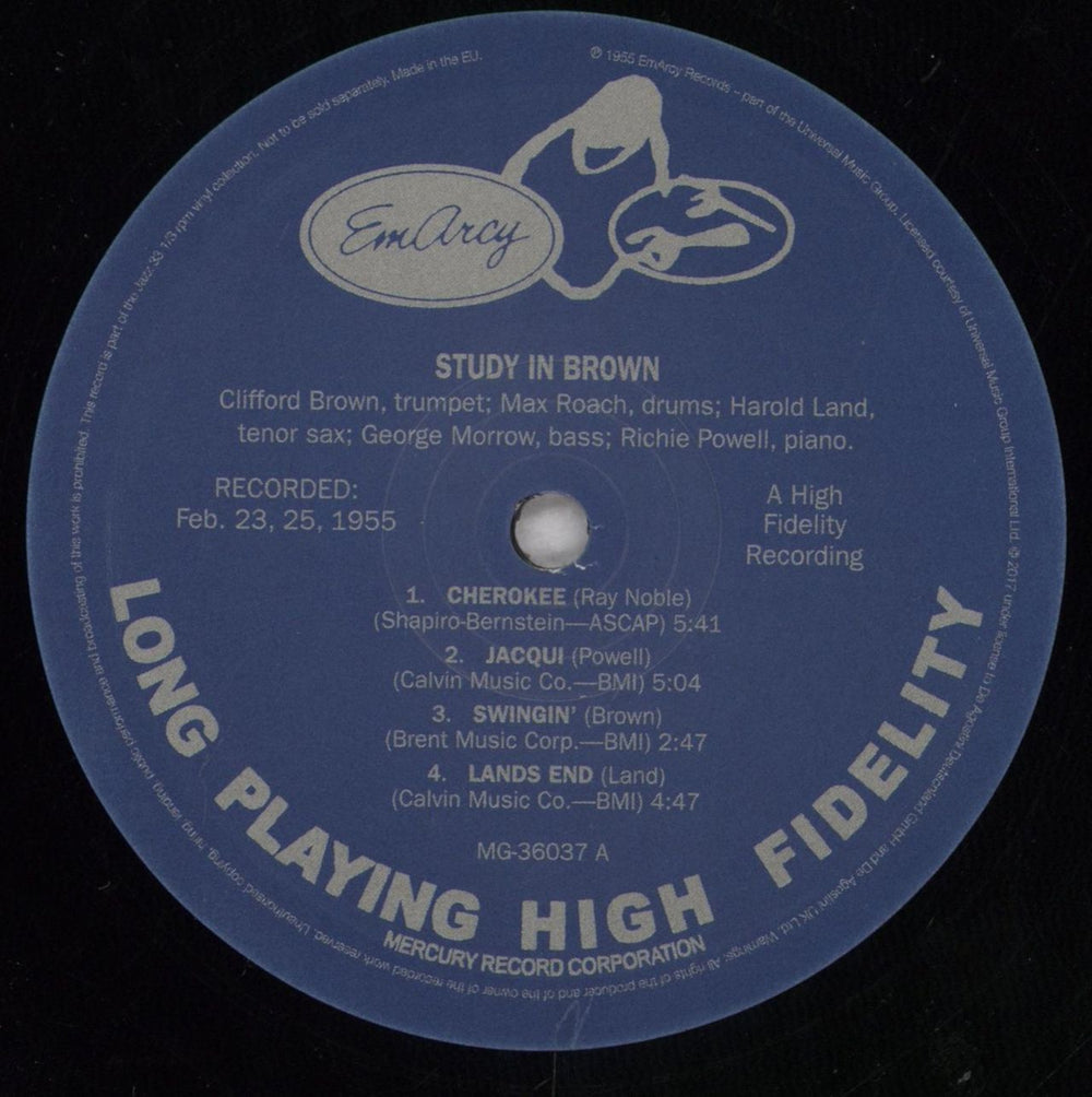 Clifford Brown & Max Roach Study In Brown - 180gm UK vinyl LP album (LP record) B~RLPST841237