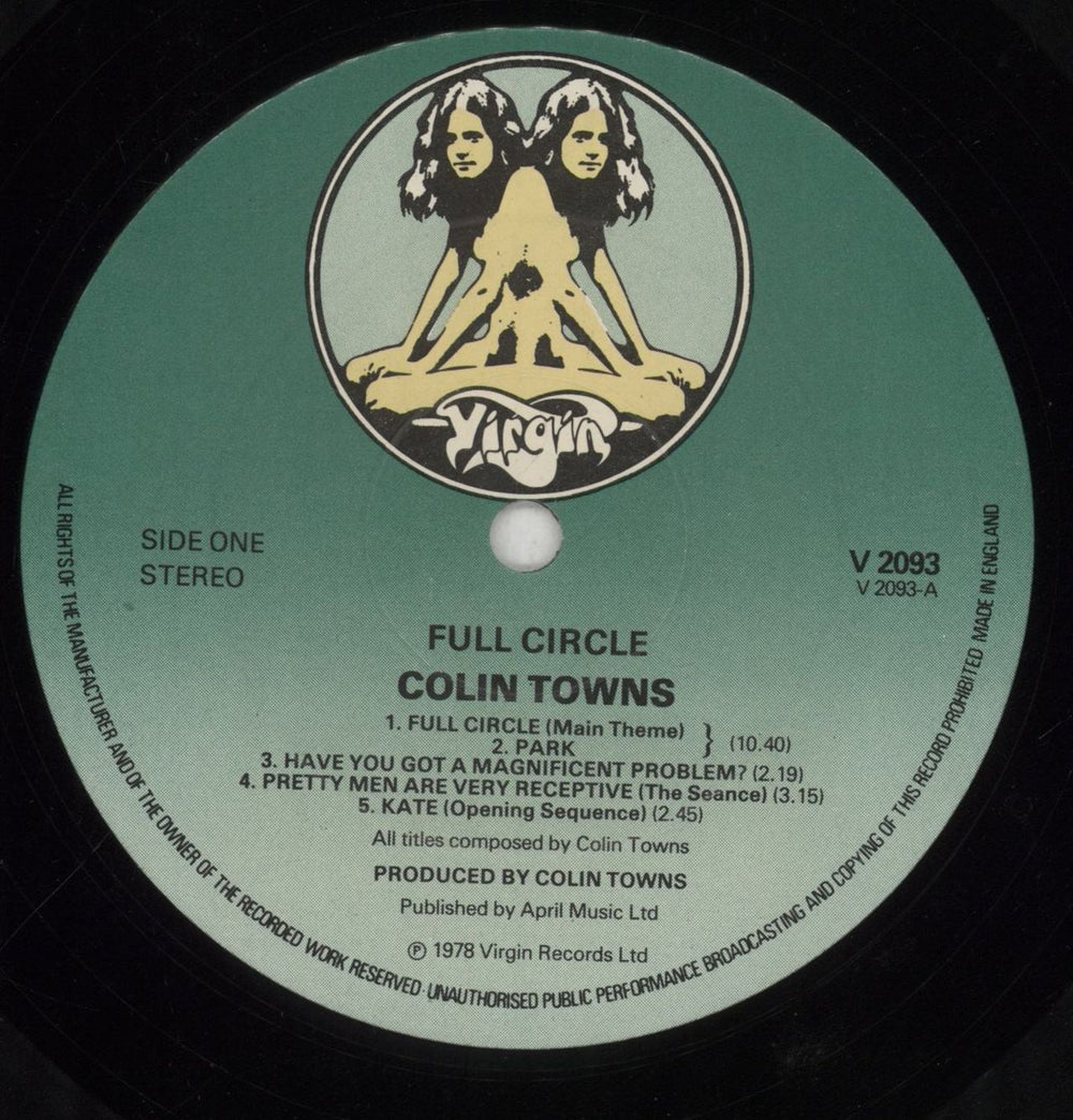 Colin Towns Full Circle + Press Release UK vinyl LP album (LP record) CZ-LPFU854576