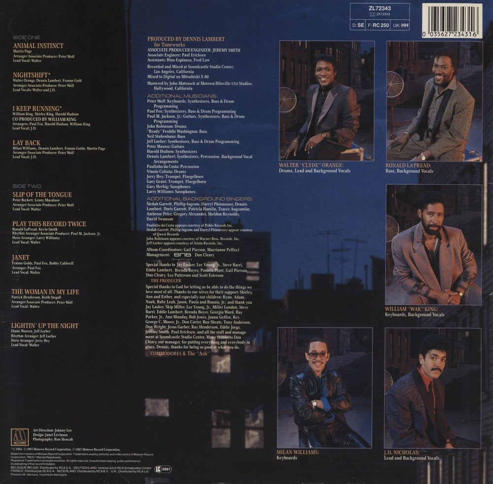 Commodores Nightshift German vinyl LP album (LP record) 035627234316