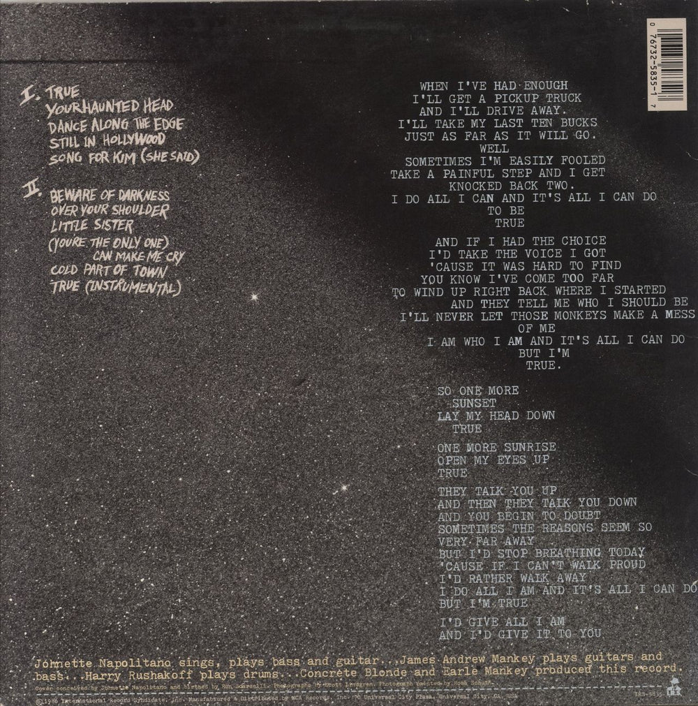 Concrete Blonde Concrete Blonde US vinyl LP album (LP record) 076732583517