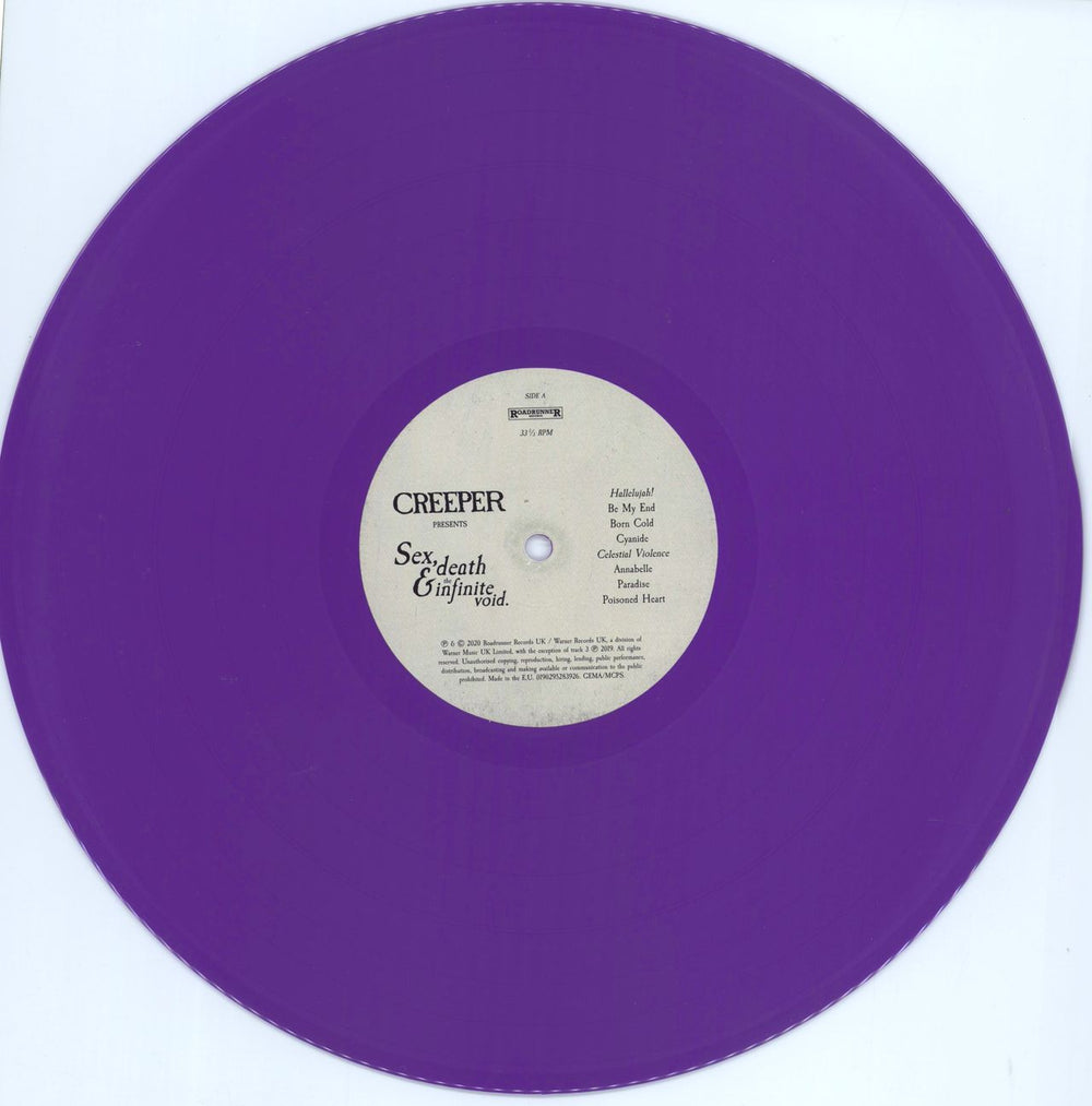 Creeper Sex, Death & The Infinite Void - White Sleeve UK vinyl LP album (LP record) 3Y8LPSE773749