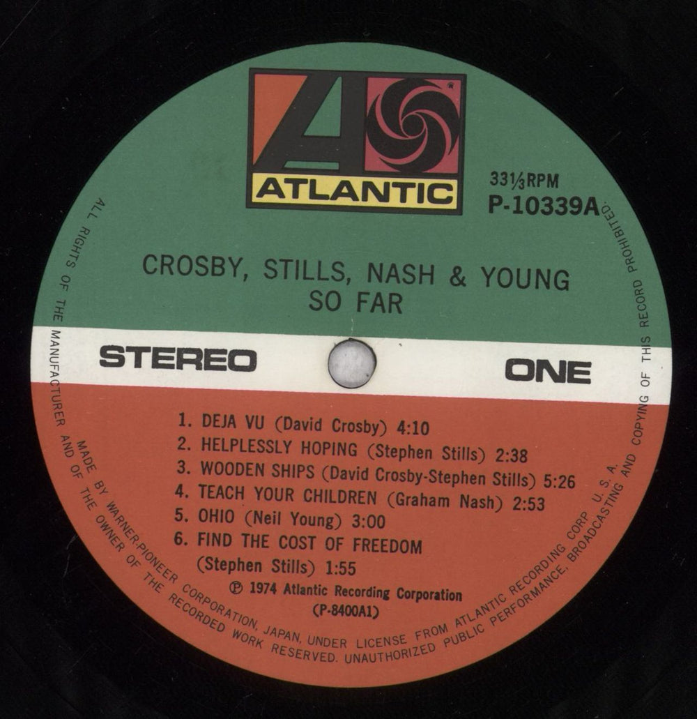 Crosby, Stills, Nash & Young So Far Japanese vinyl LP album (LP record) CSNLPSO161297