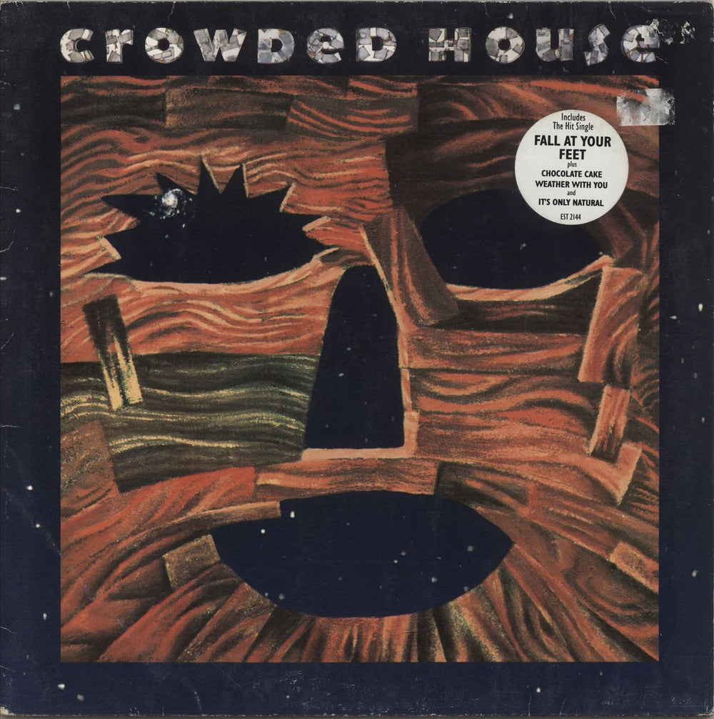 Crowded House Woodface - Hype Stickered - VG UK vinyl LP album (LP record) EST2144