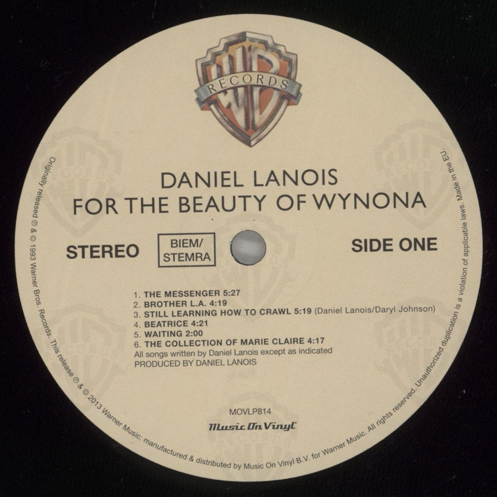 Daniel Lanois For The Beauty Of Wynona - 180gm Vinyl UK vinyl LP album (LP record) DNLLPFO878926
