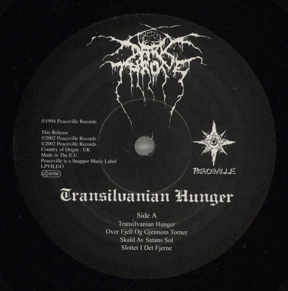 Darkthrone Transilvanian Hunger UK vinyl LP album (LP record) H4RLPTR881838