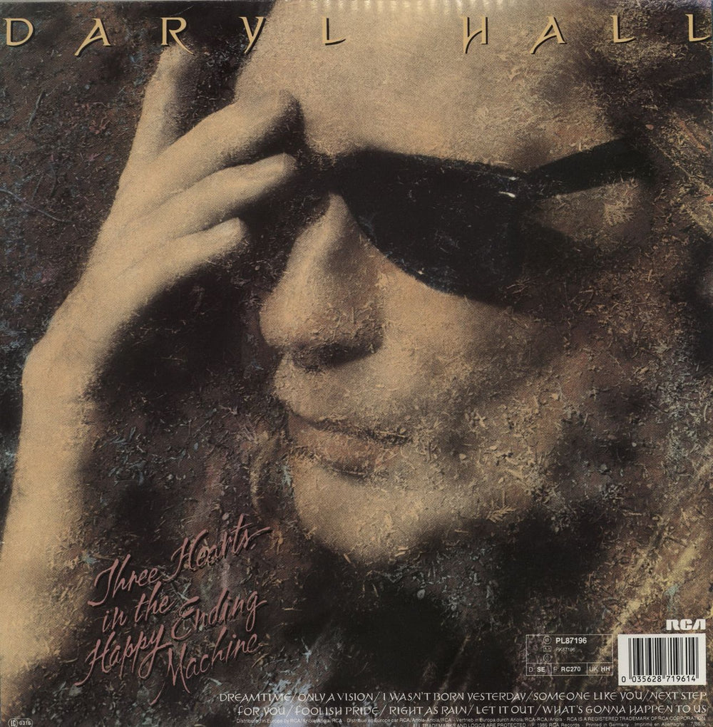 Daryl Hall Three Hearts In The Happy Ending Machine - Hype Stickered UK vinyl LP album (LP record) 035628719614