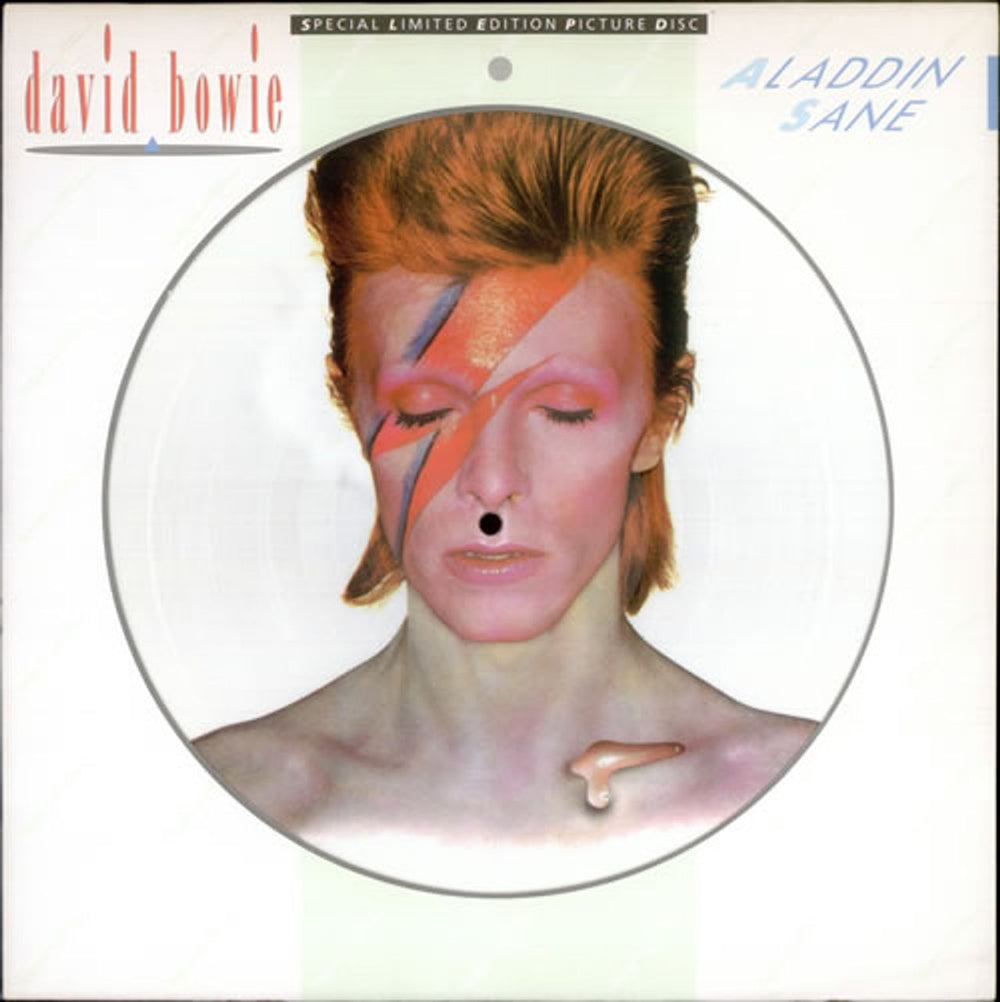 David Bowie Aladdin Sane + Certificate UK picture disc LP (vinyl picture disc album) BOPIC1
