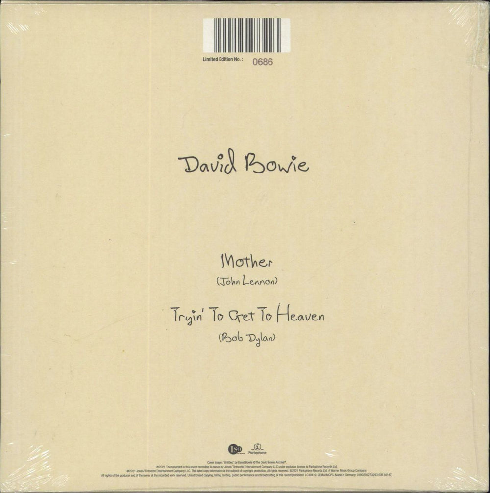 David Bowie Mother - Cream Vinyl + Numbered German 7" vinyl single (7 inch record / 45) 0190295048860