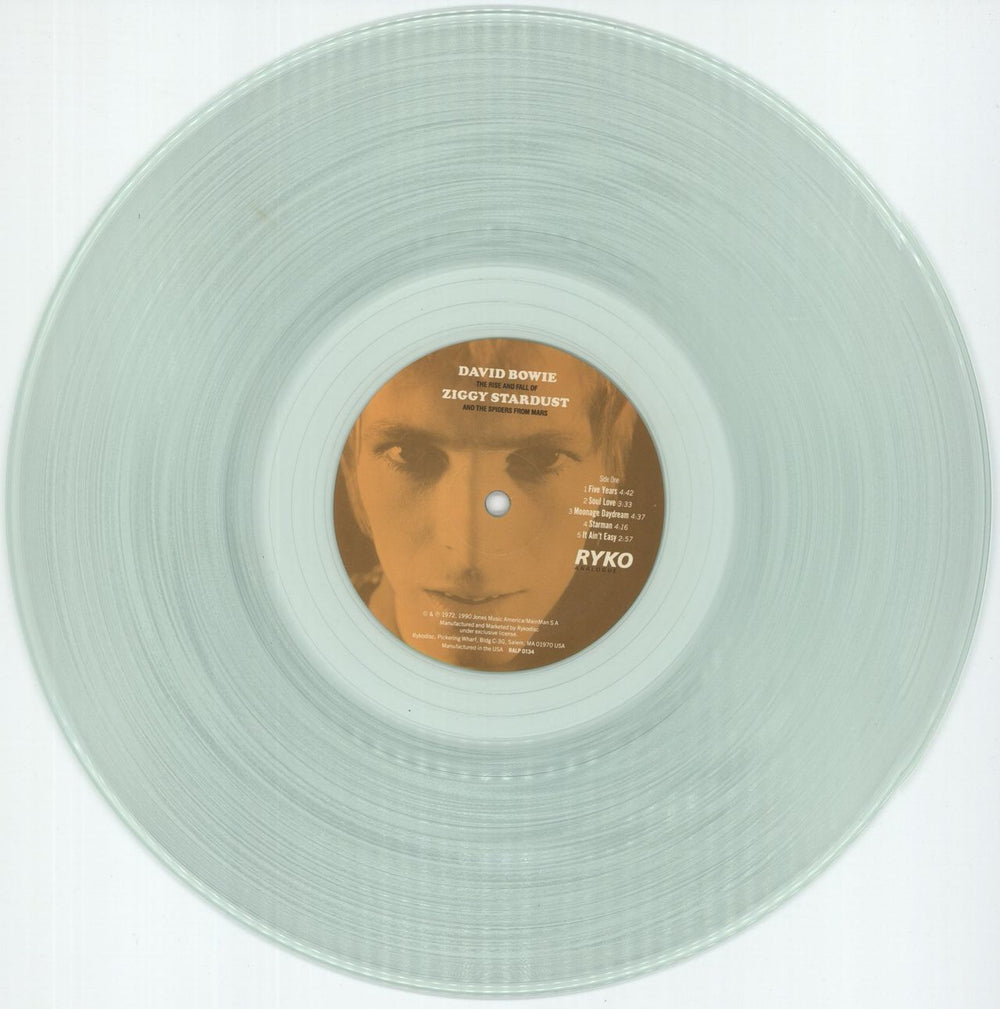 David Bowie The Rise And Fall Of Ziggy - Clear + Belly Band US 2-LP vinyl record set (Double LP Album) BOW2LTH228234
