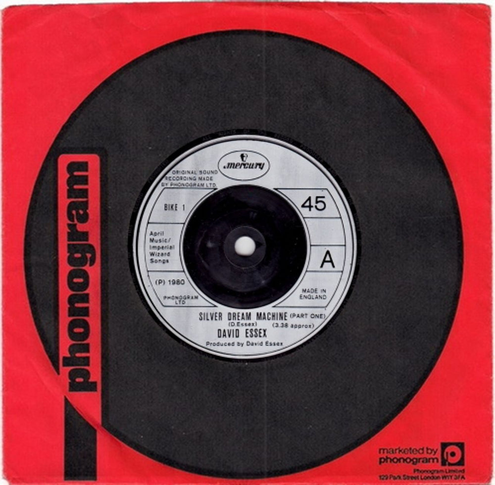 David Essex Silver Dream Machine UK 7" vinyl single (7 inch record / 45) BIKE1