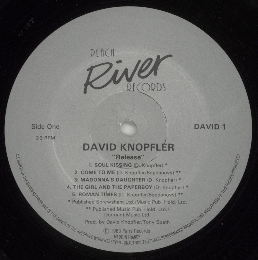 David Knopfler Release - EX UK vinyl LP album (LP record) DKPLPRE681744