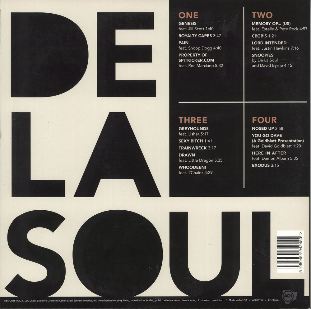 De La Soul And The Anonymous Nobody US 2-LP vinyl record set (Double LP Album) 5060454942450