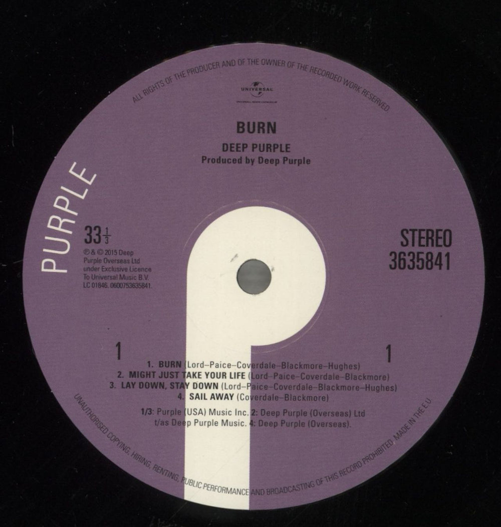 Deep Purple Burn - 180gm UK vinyl LP album (LP record) DEELPBU877837