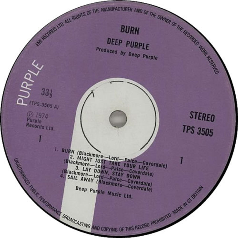 Deep Purple Burn - 2nd - EX UK vinyl LP album (LP record) DEELPBU542093