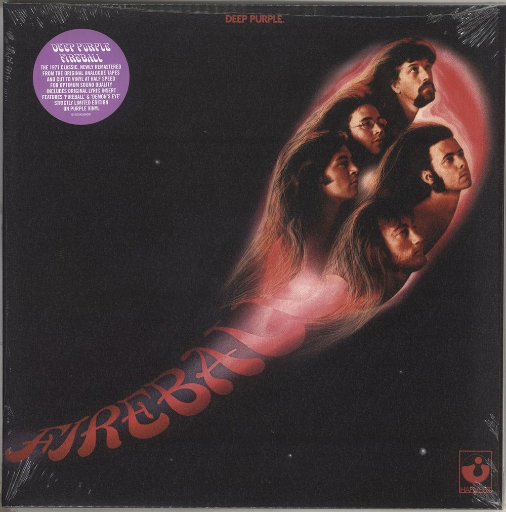 Deep Purple Fireball - Purple Vinyl - Sealed UK vinyl LP album (LP record) 0190295565091