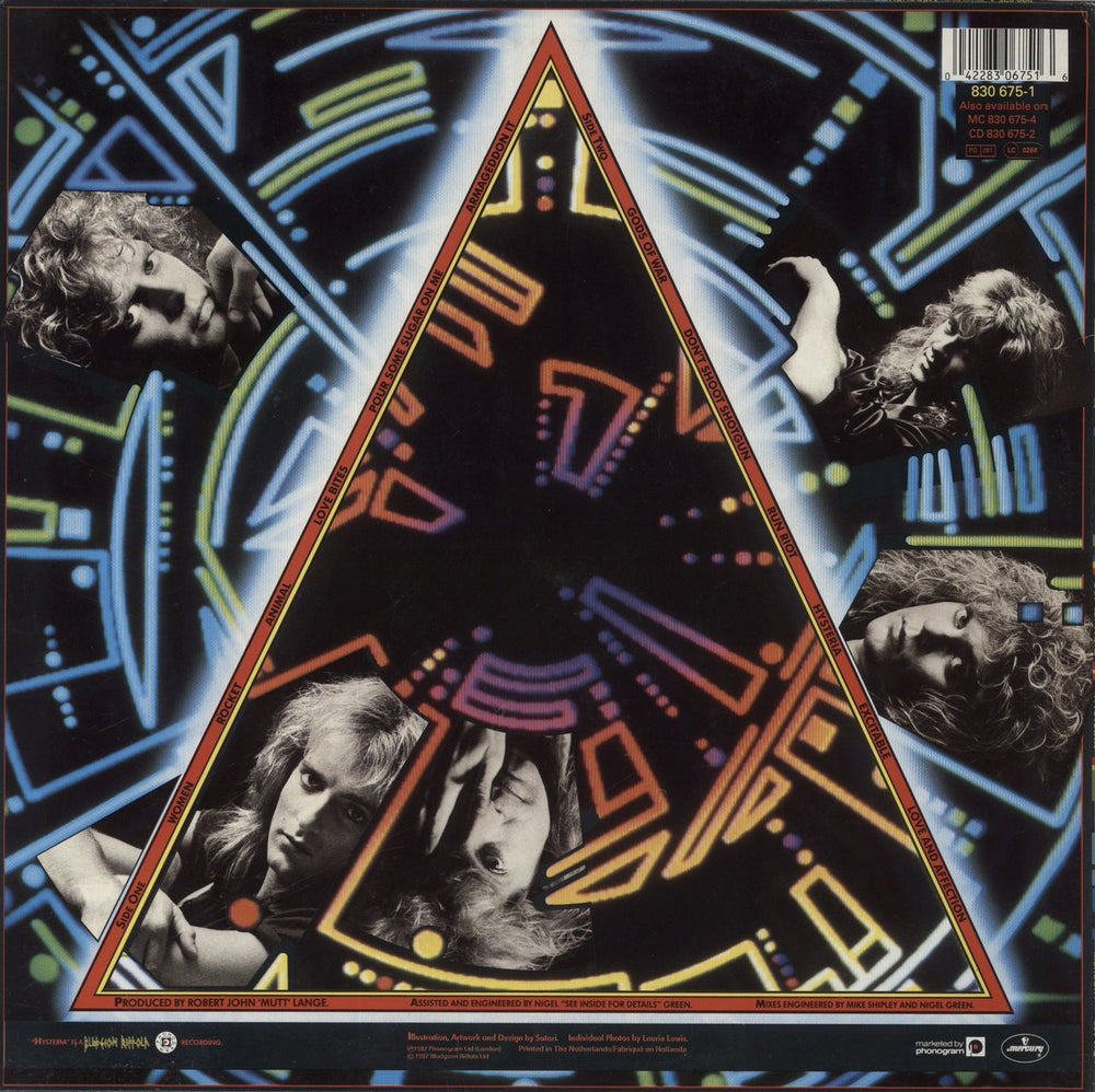 Def Leppard Hysteria Dutch vinyl LP album (LP record) 042283067516