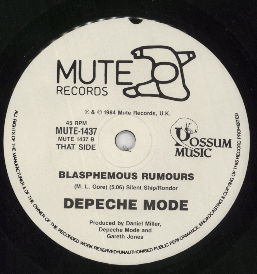 Depeche Mode Blasphemous Rumours Australian 7" vinyl single (7 inch record / 45)